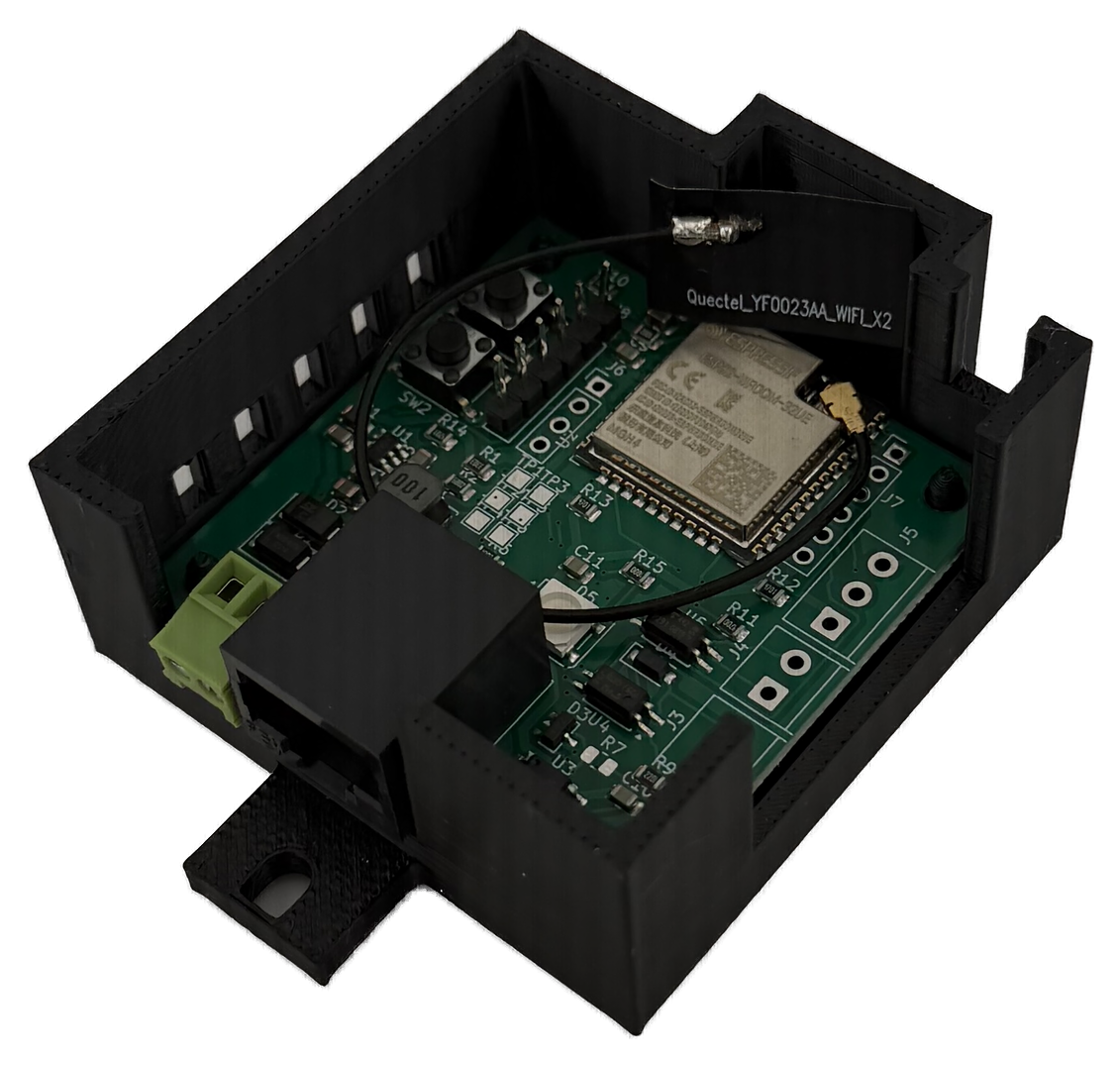SI Gateway — wall-mountable unit with the SI Node board and RS485 jack visible
