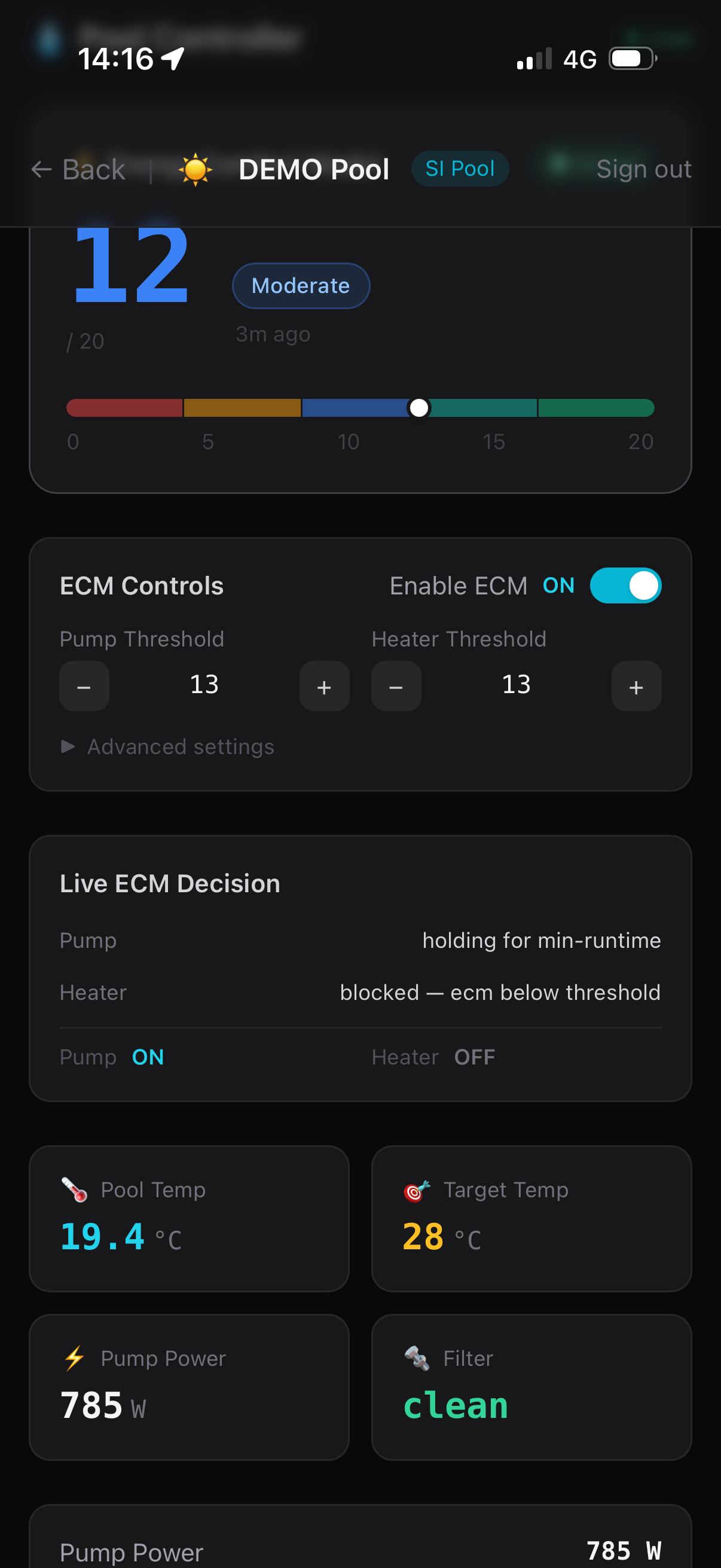 SI Pool — ECM status, score and tier badge live