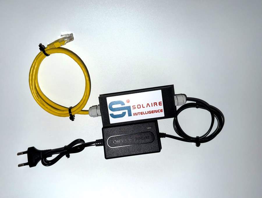 SI Gateway hardware — bridge unit, power supply and ethernet cable